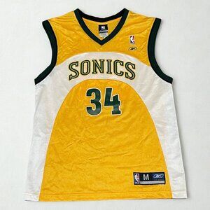 VTG Seattle SuperSonics Ray Allen Reebok NBA Jersey Yellow Size Medium